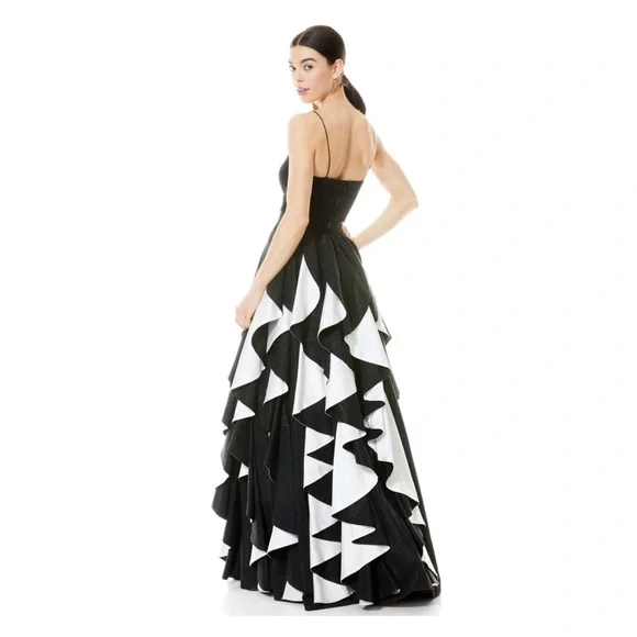 New! Rare ALICE+OLIVIA Nadie Spiral Ball Gown Ruffle Maxi Skirt - Picture 6 of 13